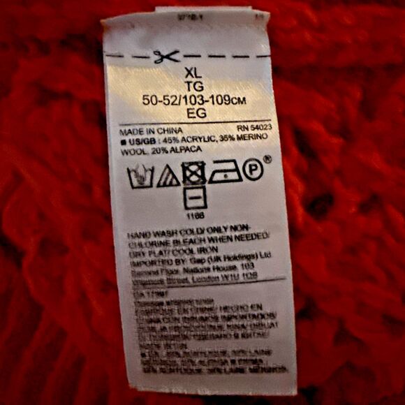 Banana Republic Crochet Star Stitch Wool Sweater Womens XL Tamale Italian Yarn - Picture 12 of 14